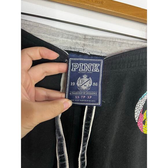 VS PINK Hot Air Balloon Peace Love Mega Rhinestone Bling pants - Picture 4 of 7